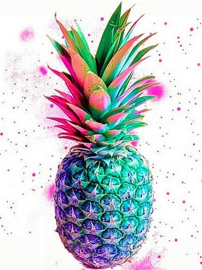 Bunte Ananas Malen nach Zahlen