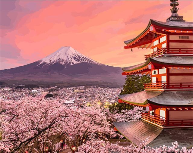 Berg Fuji   Malen nach Zahlen